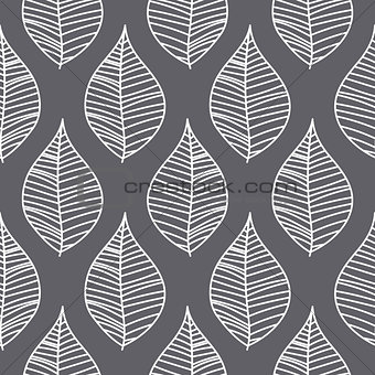 Abstract leaves seamless vector pattern.