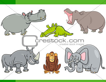 wild animals cartoon set