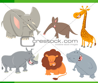 cute safari animals set