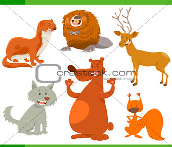 funny wild animal characters set