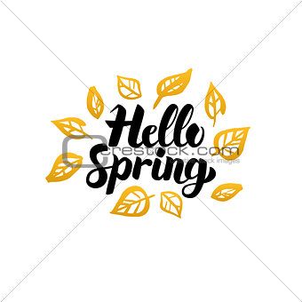 Hello Spring Gold Greeting Card