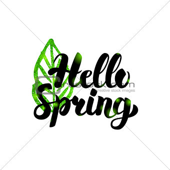 Hello Spring Green Inscription