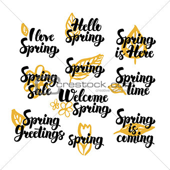 Hello Spring Hand Drawn Quotes