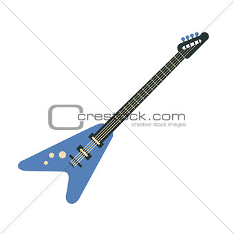 Electric Guitar, Part Of Musical Instruments Set Of Realistic Cartoon Vector Isolated Illustrations