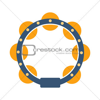 Tambourine, Part Of Musical Instruments Set Of Realistic Cartoon Vector Isolated Illustrations