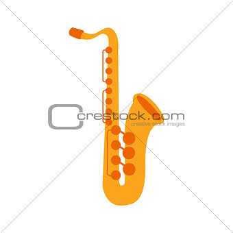Saxophone, Part Of Musical Instruments Set Of Realistic Cartoon Vector Isolated Illustrations