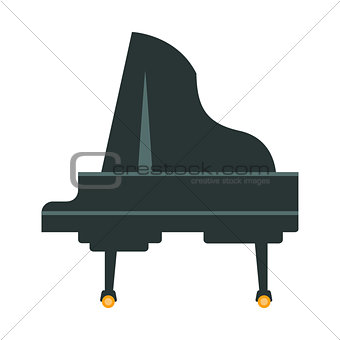 Grand Piano, Part Of Musical Instruments Set Of Realistic Cartoon Vector Isolated Illustrations
