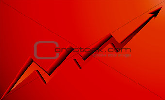 smooth arrow on red background