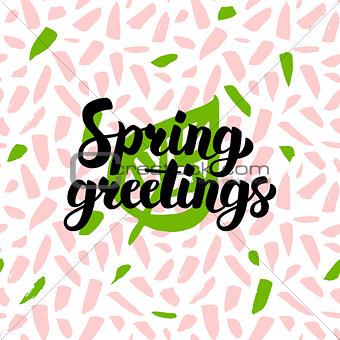 Spring Greetings Handwritten Card
