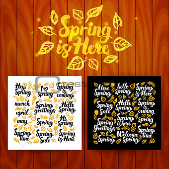 Spring is Here Lettering Postcards