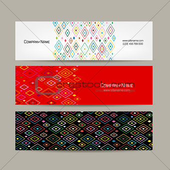 Banners set, abstract geometric design
