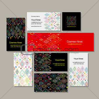Business cards set, abstract geometric design
