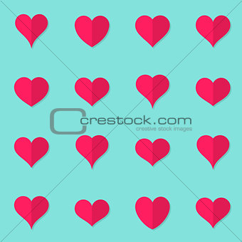 Vector heart flat icons origami style