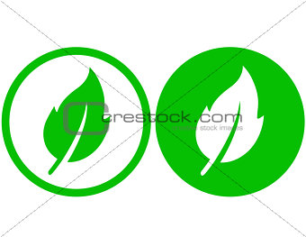 two green leaf icons