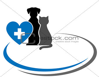 background with pets and heart