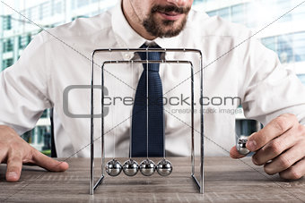 Business Newtons cradle