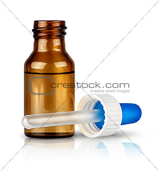 Nasal drops with pipette near
