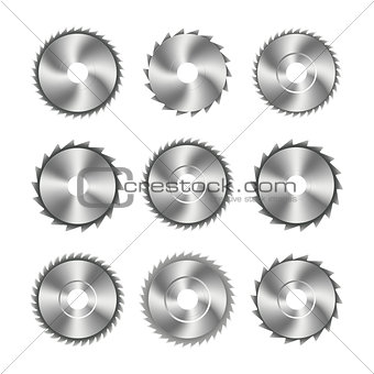 Photo realistic steel blade for the saw, vector illustration.