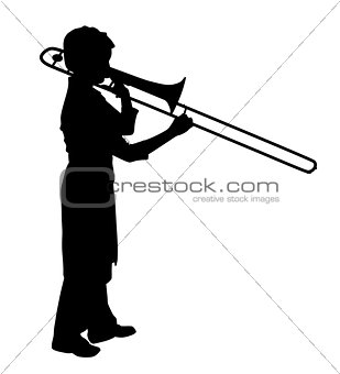 Female playing trombone