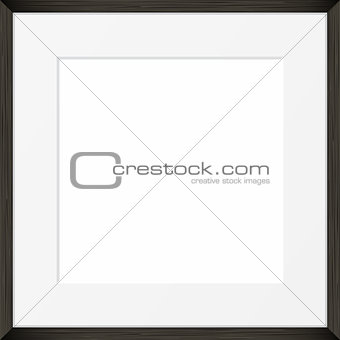 Square blank picture frame. Vector template