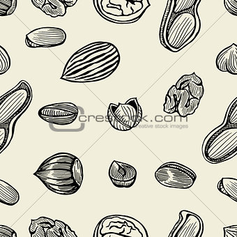 Nuts Seamless pattern.