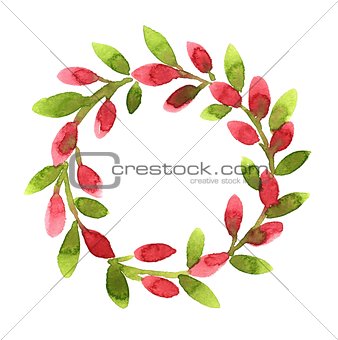 Wreath with pink buds