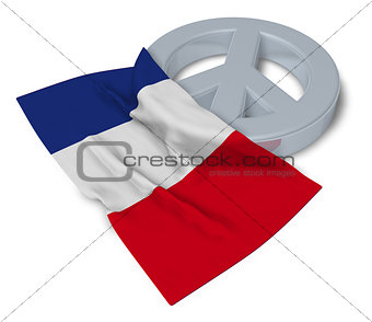 peace symbol and flag of france - 3d rendering