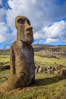 Moai statue, ahu Tongariki, easter island