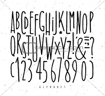 Alphabet straight lines font