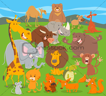 cute animal characters group