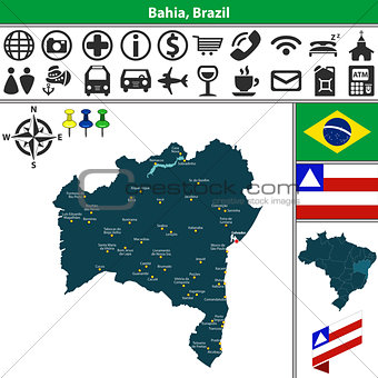 Map of Bahia, Brazil