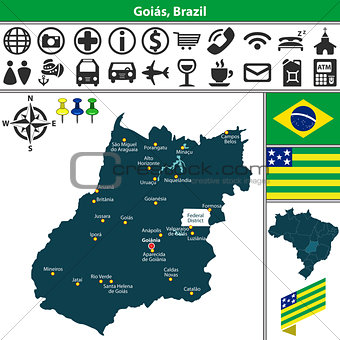 Map of Goias, Brazil