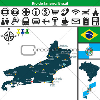 Map of Rio de Janeiro, Brazil