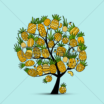 Pineapple tree, sketch for your design