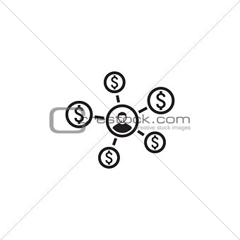 Personal Income Icon. Flat Design.