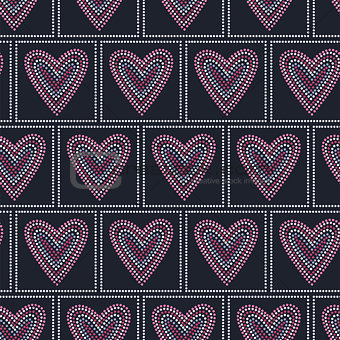 Seamless pattern graphic heart tiles
