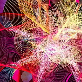 Bright graphics multicolored waves abstraction