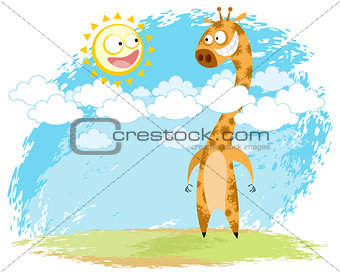 Giraffe and sun
