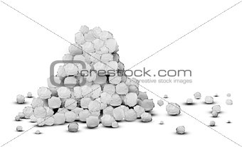 A pile of crumpled paper. 3d illustration