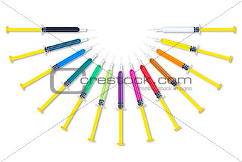 Colorful Syringes Round Set