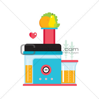 Juicer and fresh fruits and vegetables Making organic fresh juice