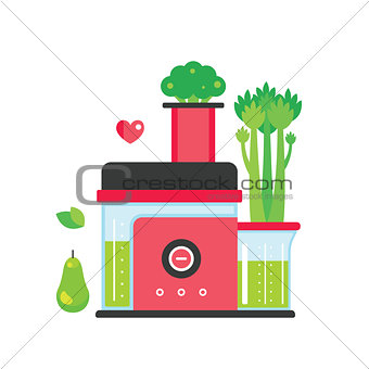 Making green juice and smoothie Colorful mixer Kitchen appliance background