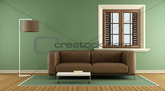 Modern green living room