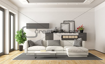 White and gray modern lounge