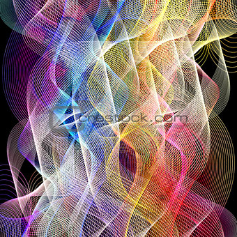 Bright graphics multicolored waves abstraction