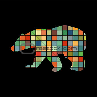 Bear wild color silhouette animal