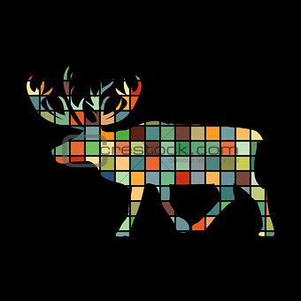 Deer northern color silhouette animal