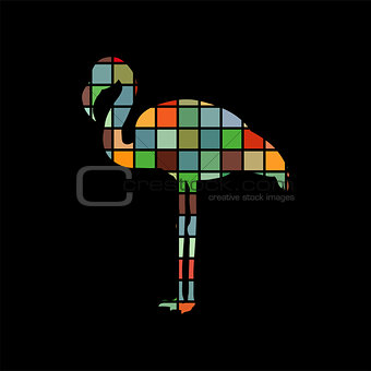 Flamingo bird color silhouette animal