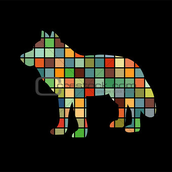 Wolf predator color silhouette animal