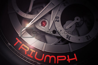 Triumph on Automatic Wristwatch Mechanism. 3D.